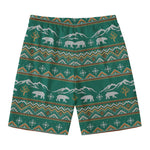 Polar Bear Knitted Pattern Print Men's Swim Trunks