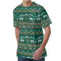 Polar Bear Knitted Pattern Print Men's Velvet T-Shirt