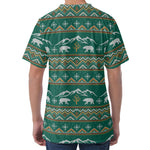 Polar Bear Knitted Pattern Print Men's Velvet T-Shirt