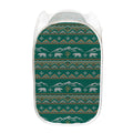 Polar Bear Knitted Pattern Print Mesh Laundry Hamper