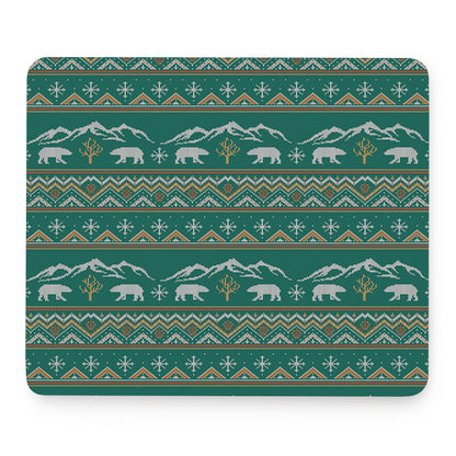 Polar Bear Knitted Pattern Print Mouse Pad