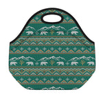 Polar Bear Knitted Pattern Print Neoprene Lunch Bag