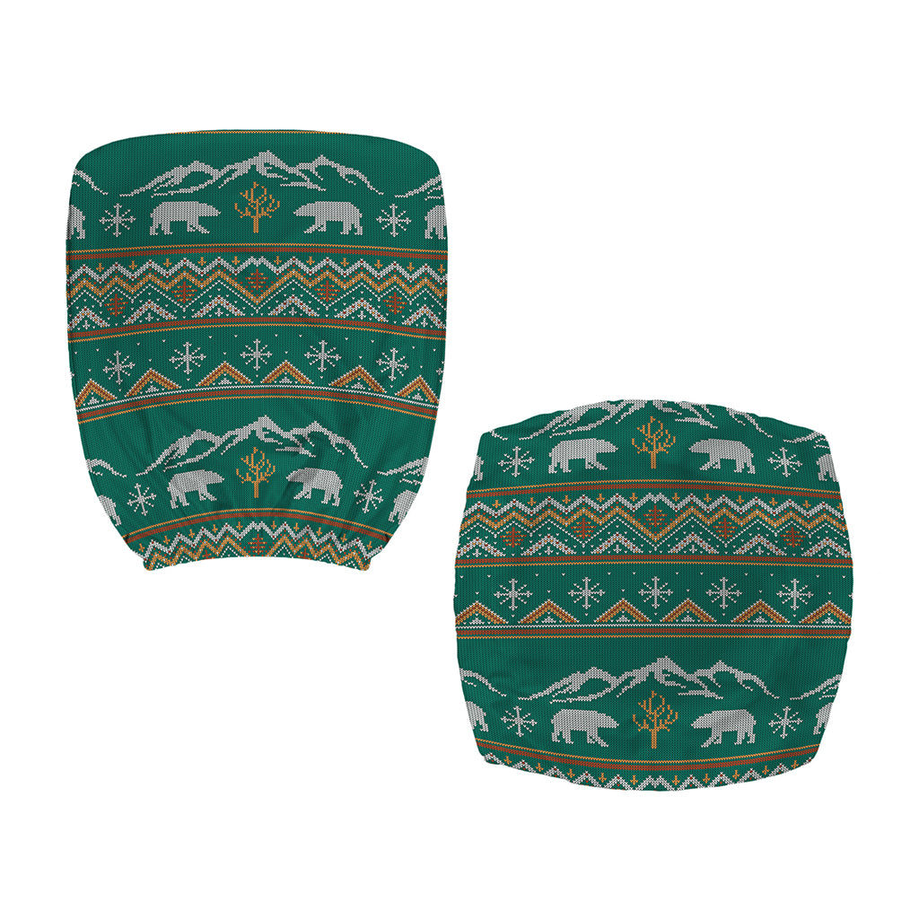Polar Bear Knitted Pattern Print Office Chair Cover