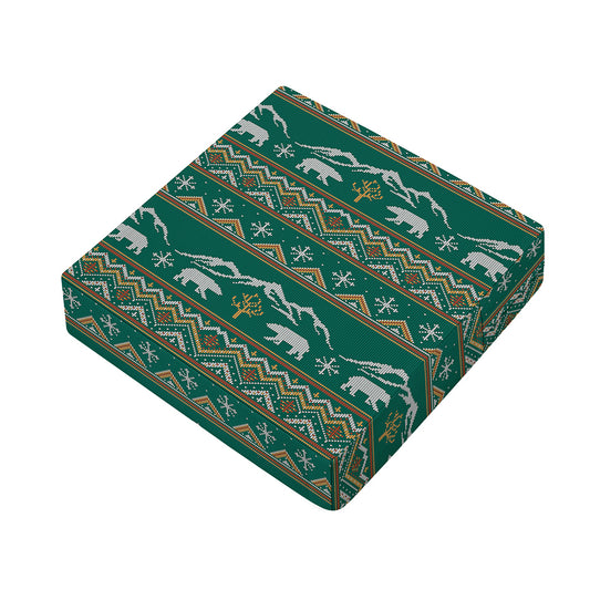 Polar Bear Knitted Pattern Print Outdoor Seat Cushion Cover