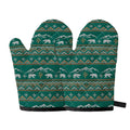 Polar Bear Knitted Pattern Print Oven Mitts