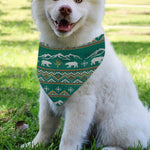 Polar Bear Knitted Pattern Print Over The Collar Dog Bandana
