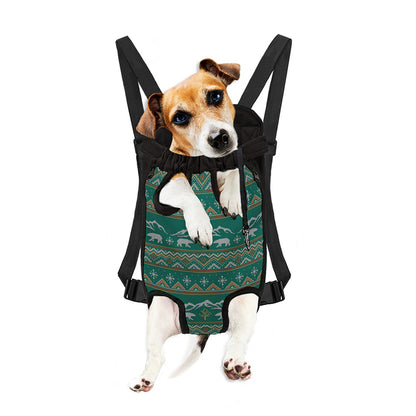 Polar Bear Knitted Pattern Print Pet Carrier Backpack