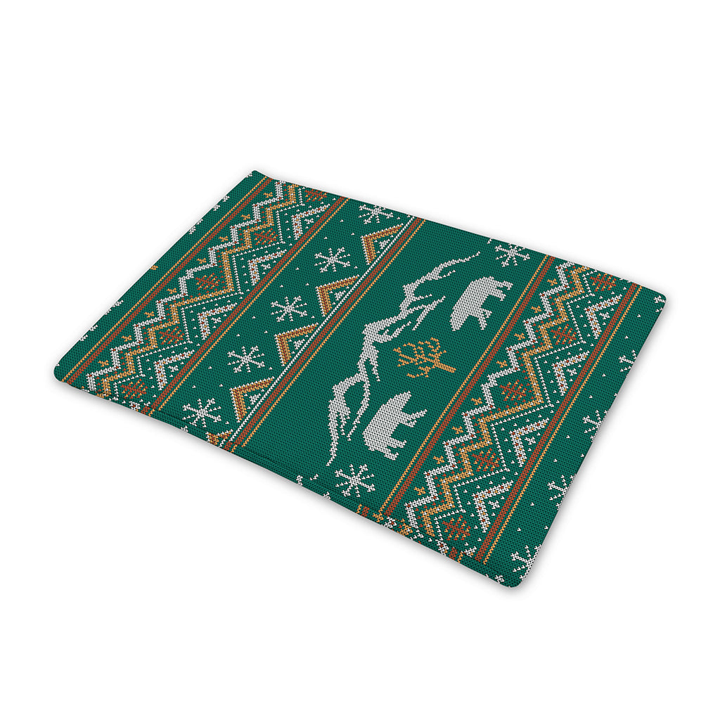 Polar Bear Knitted Pattern Print Pet Cooling Mat Cover