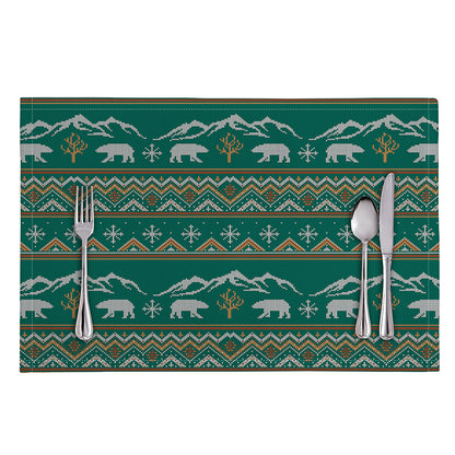 Polar Bear Knitted Pattern Print Placemat