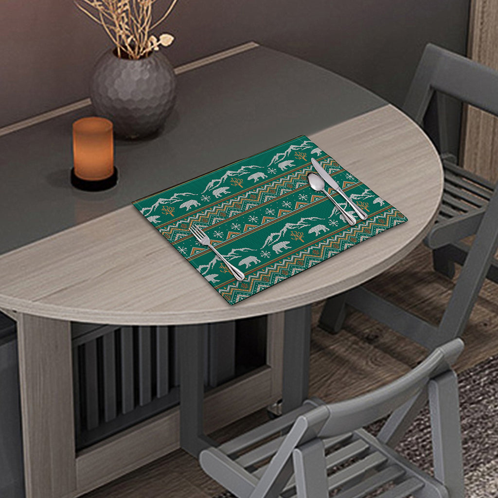 Polar Bear Knitted Pattern Print Placemat