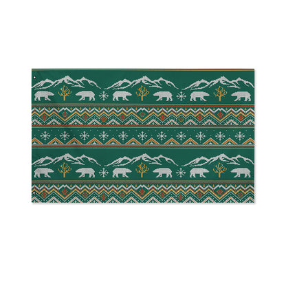 Polar Bear Knitted Pattern Print Polyester Flag