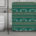 Polar Bear Knitted Pattern Print Polyester Shower Curtain
