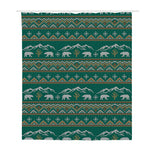 Polar Bear Knitted Pattern Print Polyester Shower Curtain