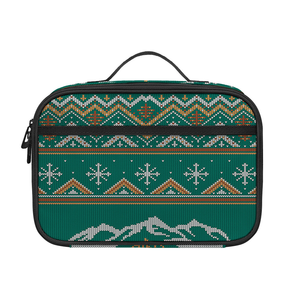 Polar Bear Knitted Pattern Print Portable Lunch Bag