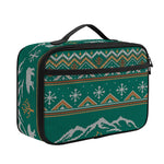 Polar Bear Knitted Pattern Print Portable Lunch Bag