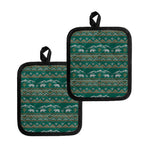 Polar Bear Knitted Pattern Print Pot Holders