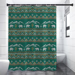 Polar Bear Knitted Pattern Print Premium Shower Curtain