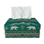 Polar Bear Knitted Pattern Print Rectangle Tissue Box Cover