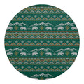 Polar Bear Knitted Pattern Print Round Blanket