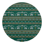 Polar Bear Knitted Pattern Print Round Blanket