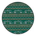 Polar Bear Knitted Pattern Print Round Floor Mat