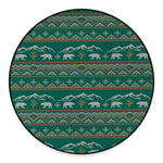 Polar Bear Knitted Pattern Print Round Floor Mat