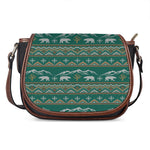 Polar Bear Knitted Pattern Print Saddle Bag