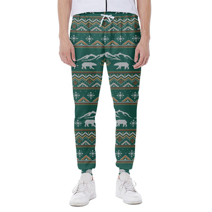 Polar Bear Knitted Pattern Print Scuba Joggers