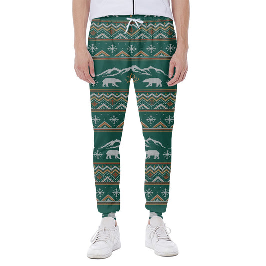 Polar Bear Knitted Pattern Print Scuba Joggers