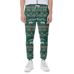 Polar Bear Knitted Pattern Print Scuba Joggers