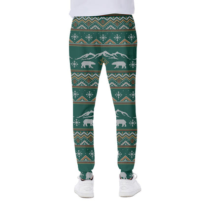 Polar Bear Knitted Pattern Print Scuba Joggers