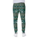 Polar Bear Knitted Pattern Print Scuba Joggers