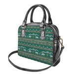 Polar Bear Knitted Pattern Print Shoulder Handbag