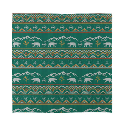Polar Bear Knitted Pattern Print Silk Bandana