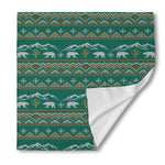 Polar Bear Knitted Pattern Print Silk Bandana