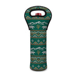 Polar Bear Knitted Pattern Print Single Neoprene Wine Tote