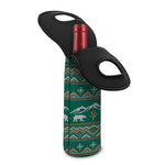 Polar Bear Knitted Pattern Print Single Neoprene Wine Tote