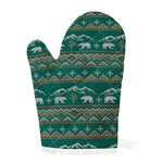 Polar Bear Knitted Pattern Print Single Oven Mitt