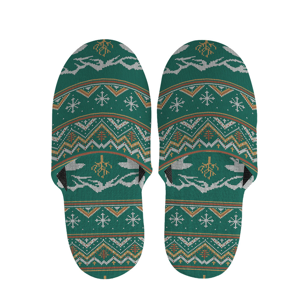 Polar Bear Knitted Pattern Print Slippers