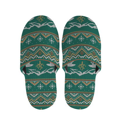 Polar Bear Knitted Pattern Print Slippers