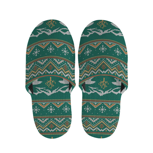 Polar Bear Knitted Pattern Print Slippers