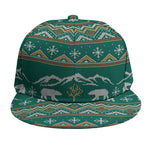 Polar Bear Knitted Pattern Print Snapback Cap