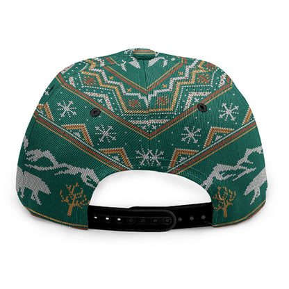 Polar Bear Knitted Pattern Print Snapback Cap