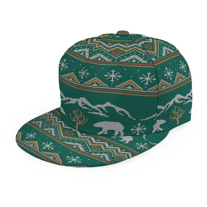 Polar Bear Knitted Pattern Print Snapback Cap