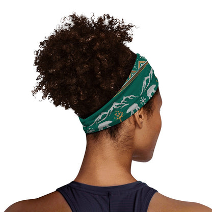 Polar Bear Knitted Pattern Print Sports Headband