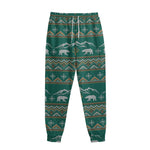 Polar Bear Knitted Pattern Print Sweatpants