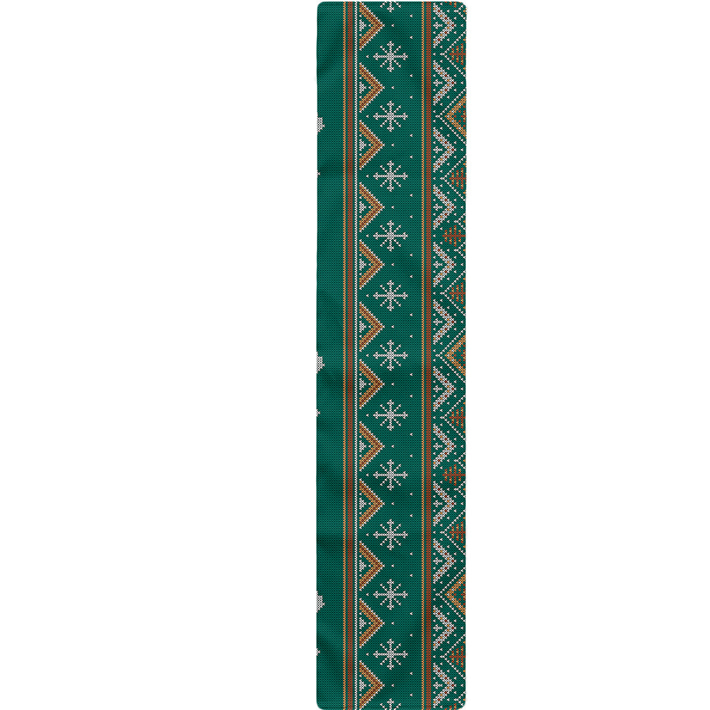Polar Bear Knitted Pattern Print Table Runner