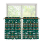 Polar Bear Knitted Pattern Print Tier Curtains