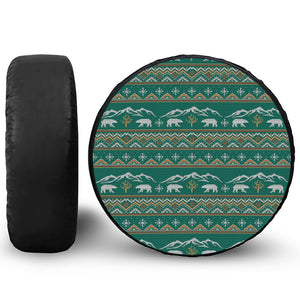 Polar Bear Knitted Pattern Print Tire Cover