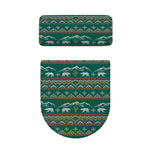 Polar Bear Knitted Pattern Print Toilet Lid And Tank Cover Set